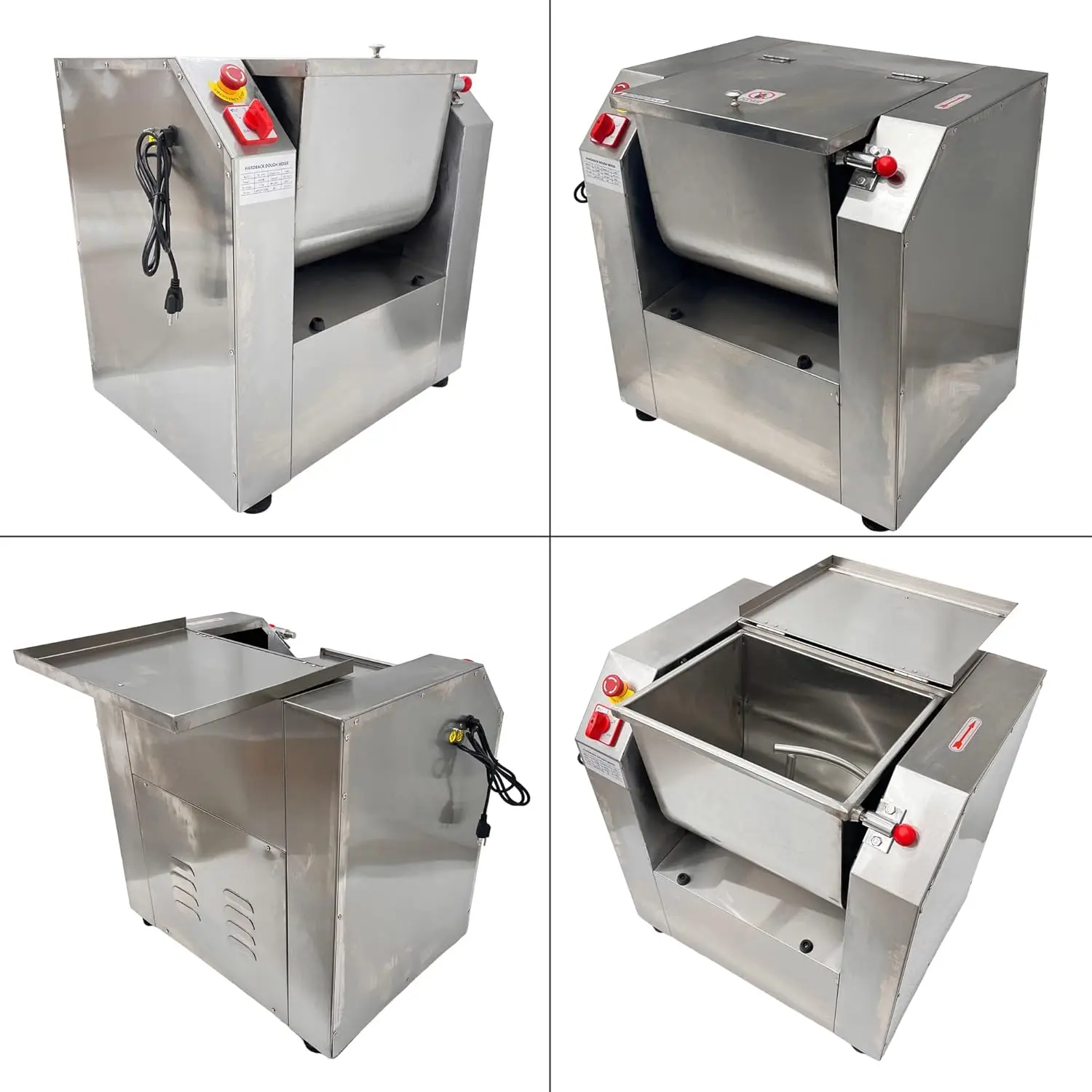 Commercial เครื่องผสมแป้งแบบสองทิศทางการหมุนเครื่องนวดแป้ง 55lbs ความจุผสมเนื้อสับแป้งผสม Machine110V