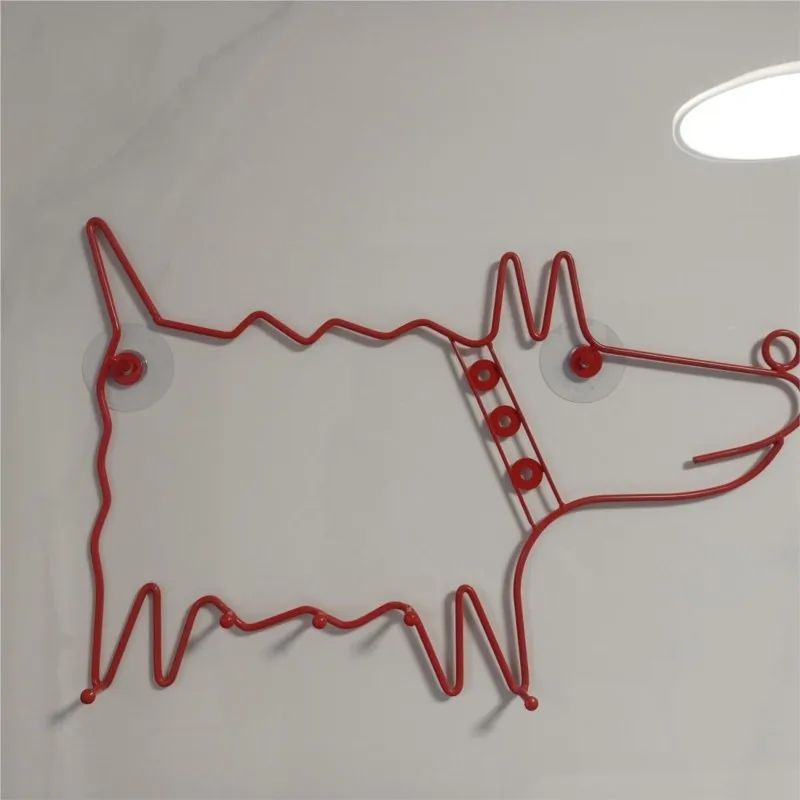 MOMO Decorative Entrance Vintage Red Dog Metal Cute Coat Rack Dopamine Animal Minimalist Modern Scandinavian Hooks