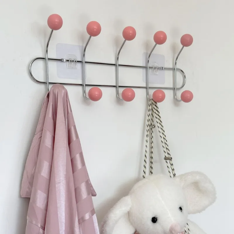 Household Hanging Wall Coat Hat Rack Hook Iron Decoration Portable Storage Entrance Fitting Room Living Room Organizer Hangers