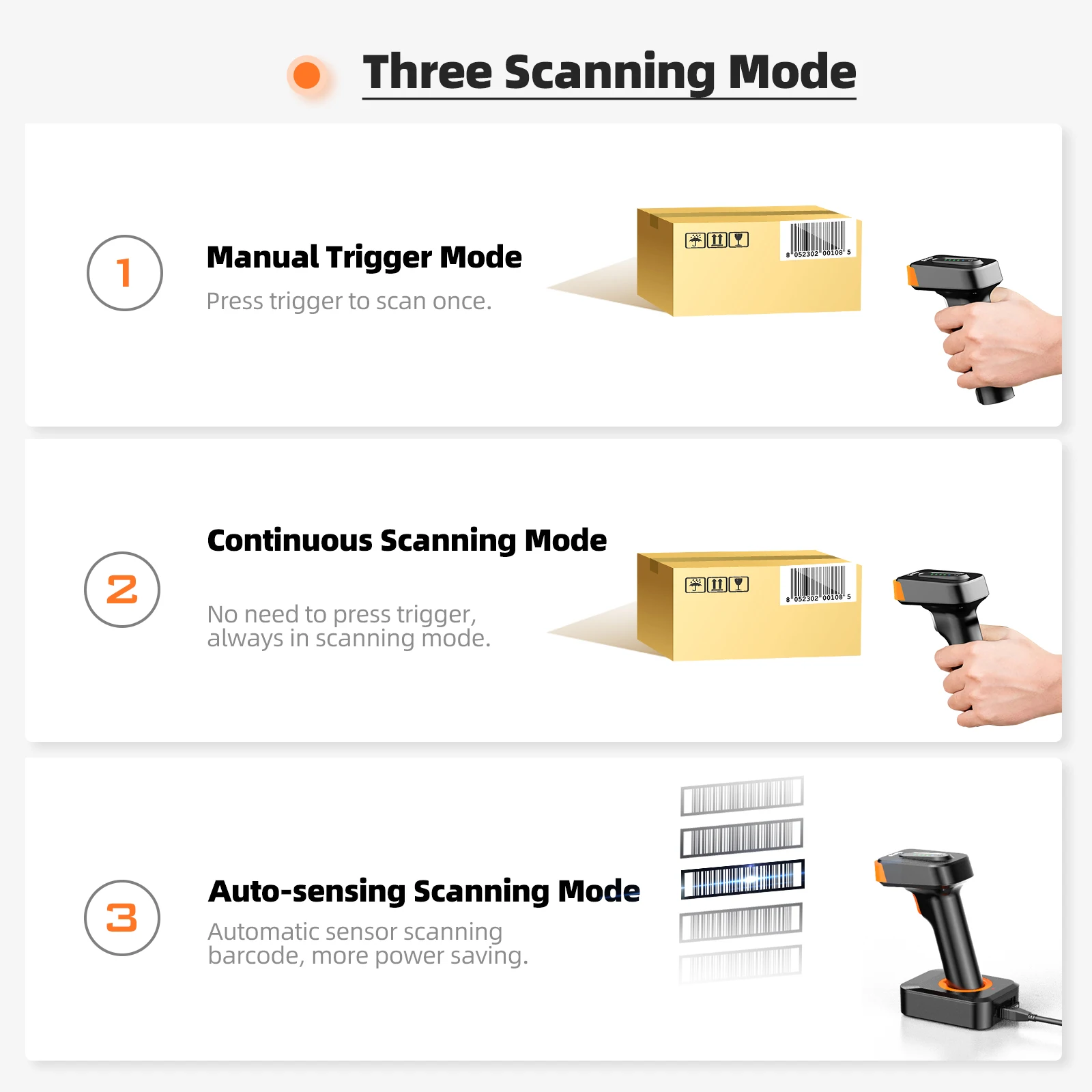 Imagem -04 - Eyoyo-scanner Codigo de Barras sem Fio com Indicador de Nível de Potência em 2d Bluetooth qr Code Scanner Portátil Leitor Pdf417 de Tela