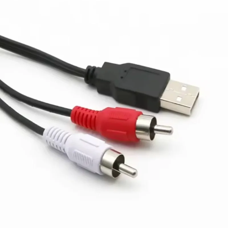 SZSU USB إلى 2RCA ذكر المقابس كابل محول الحبل لمجموعة الصندوق العلوي اتصال تشغيل الفيديو على التلفزيون أو الكمبيوتر