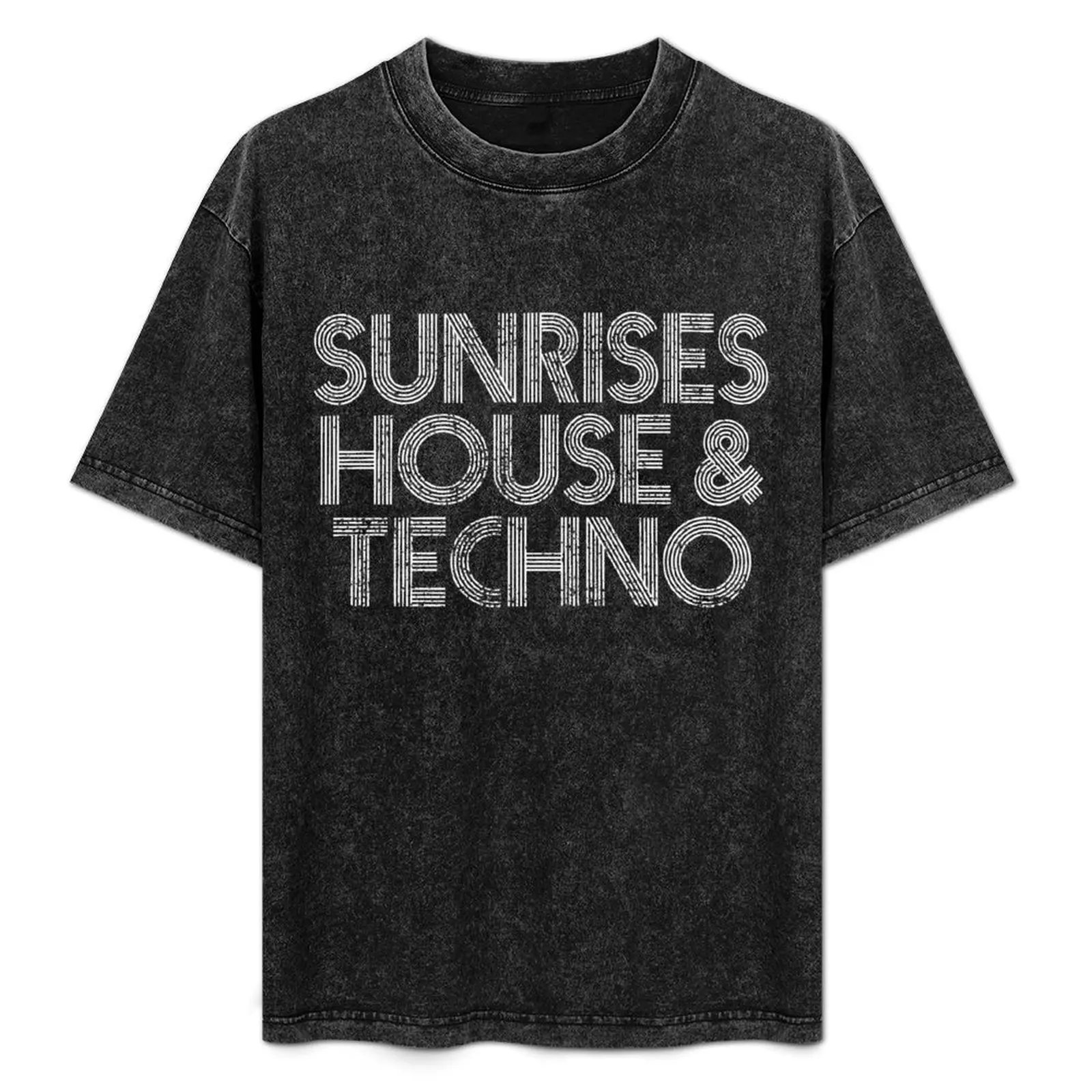 

Techno Afterhour T-Shirt vintage clothes summer top plus size clothes plain black t shirts men