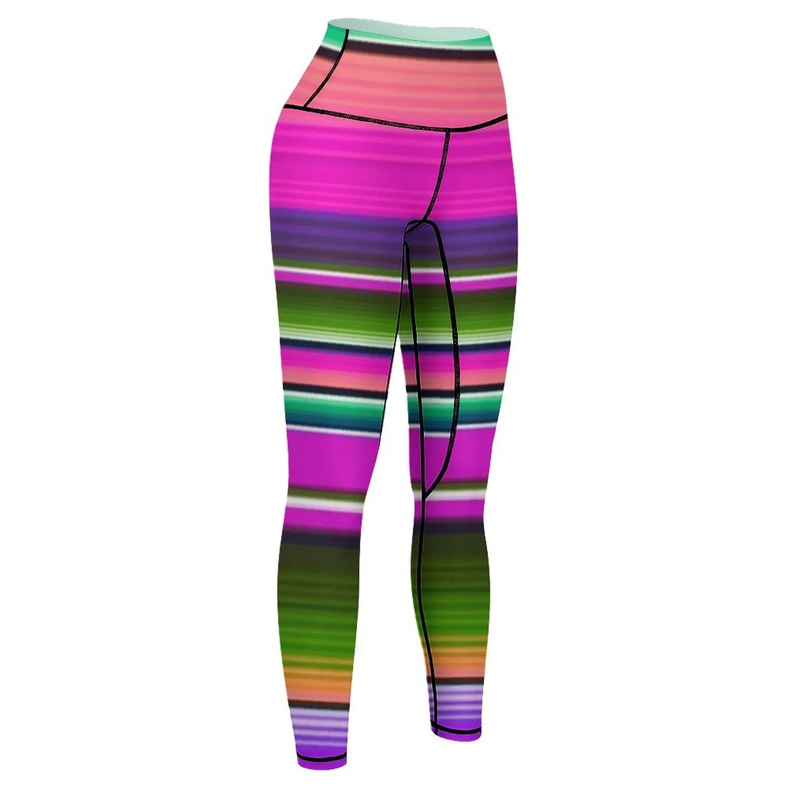 Mexican Blanket Striped Fiesta Serape Pink Leggings gym wear Pants sport Women sportwear Womens Leggings