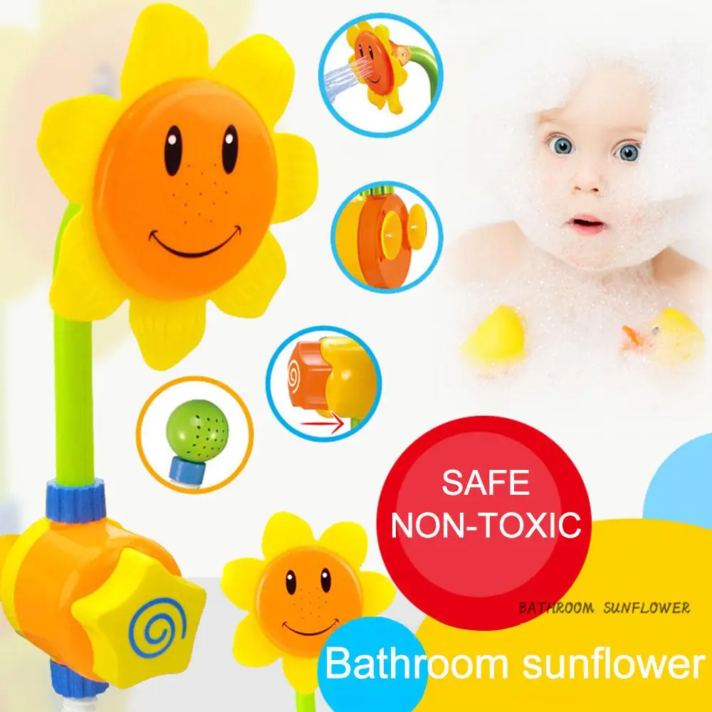 Baby Funny Water Game Bath Toy Bathing Tub Sunflower Shower Faucet Spray Water Swimming Bathroom Bath Toys For Children