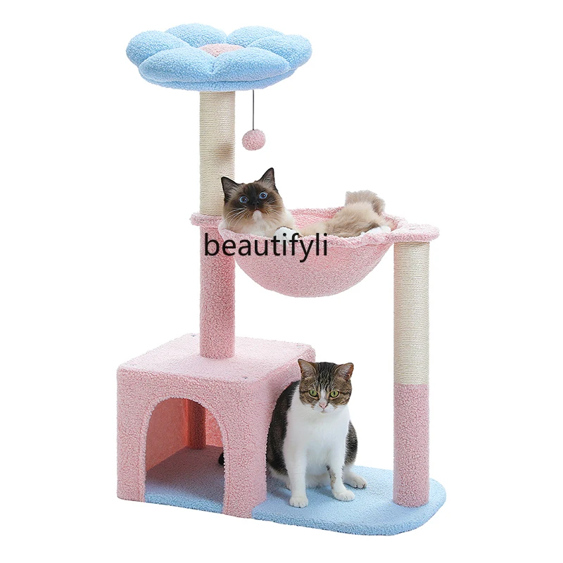 Home Viewing Platform against the Wall Cat Climbing Frame Cat Scratch Trees Short Feet Cat Climbing Frame Covers a Small Area