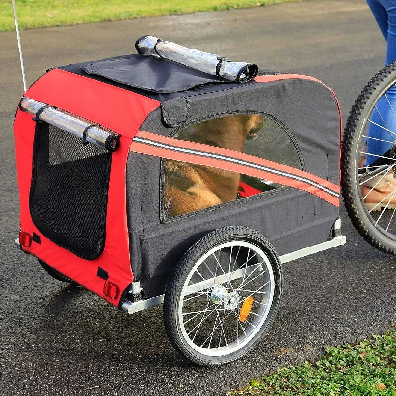 The bicycle trailer can bear up to 40KGS after the cat and dog travel