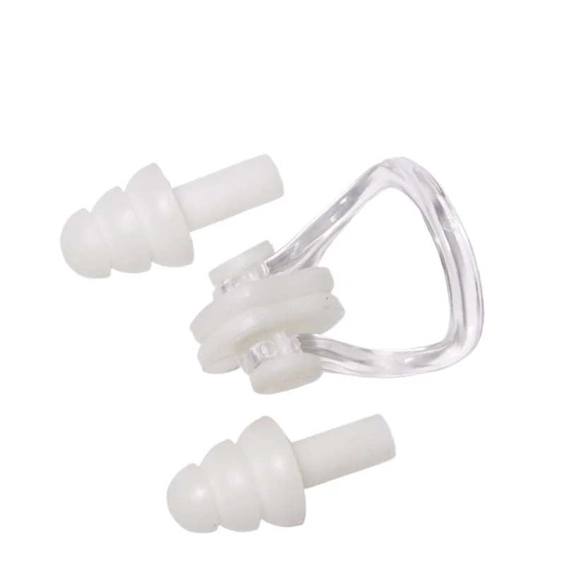 

Swimming accessories: swimming earplugs with nose clips set, adult silicone swimming earplugs