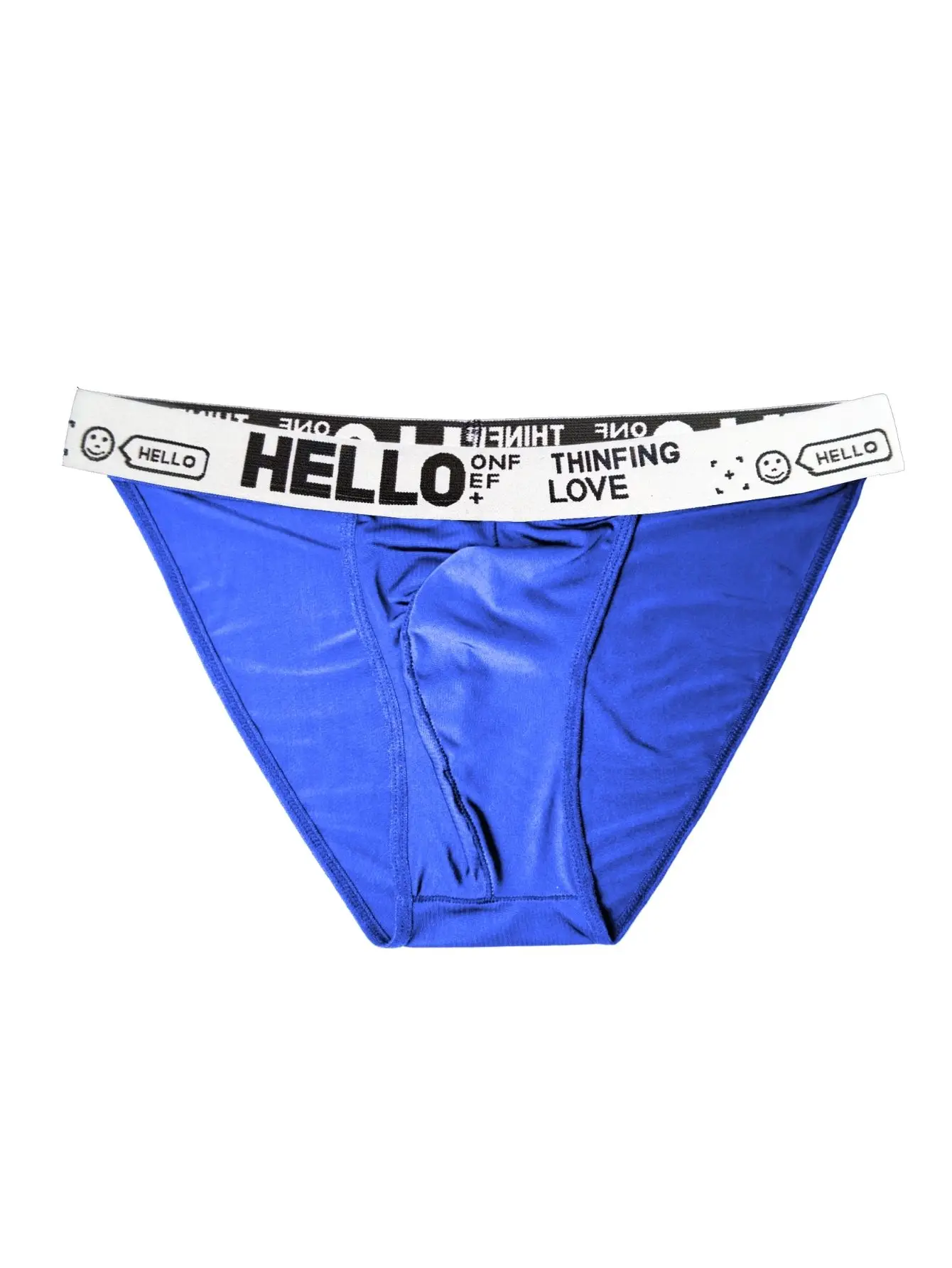 3Pcs Men's Summer Sports Briefs, Lightweight, Cool & Breathable Tri-Cut Underwear with Trendy HELLO Waistband, Colors Random
