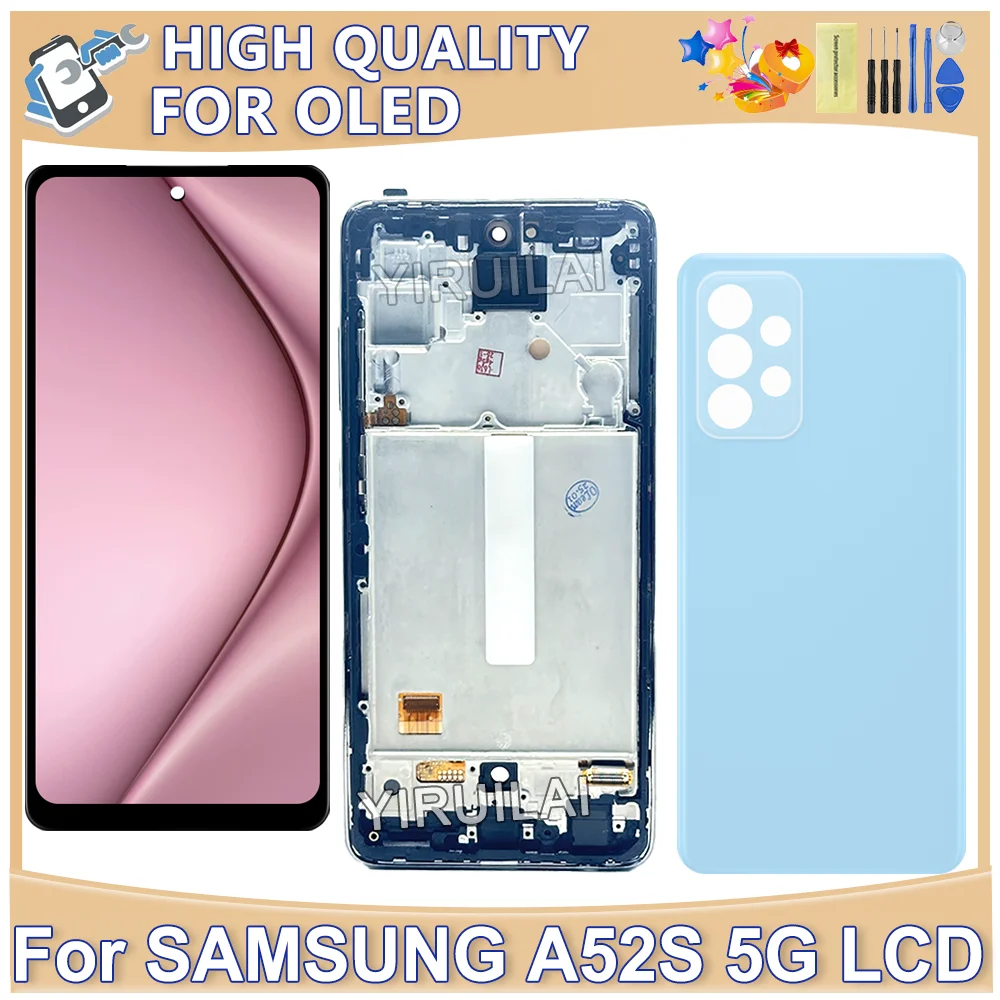 

OLED For Samsung Galaxy A52S 5G LCD Display Digital Touch Screen With Frame For Samsung A528B A528B/DS A528N LCD Screen Display