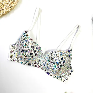 Tops of diamond straps for women, bustier bra, ultra short corset, no backrest, thin top, nightclub party, sexy camis, y3086 Main Cropped Sales with Brightness - №6