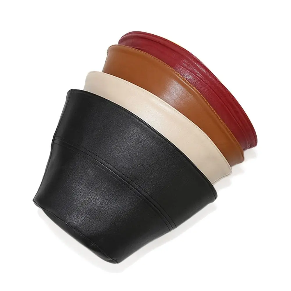 قبعة دلو من الجلد للرجال والنساء ، قبعة بنما الناعمة ، قبعة شمس دافئة ، خارجية ، شتوية