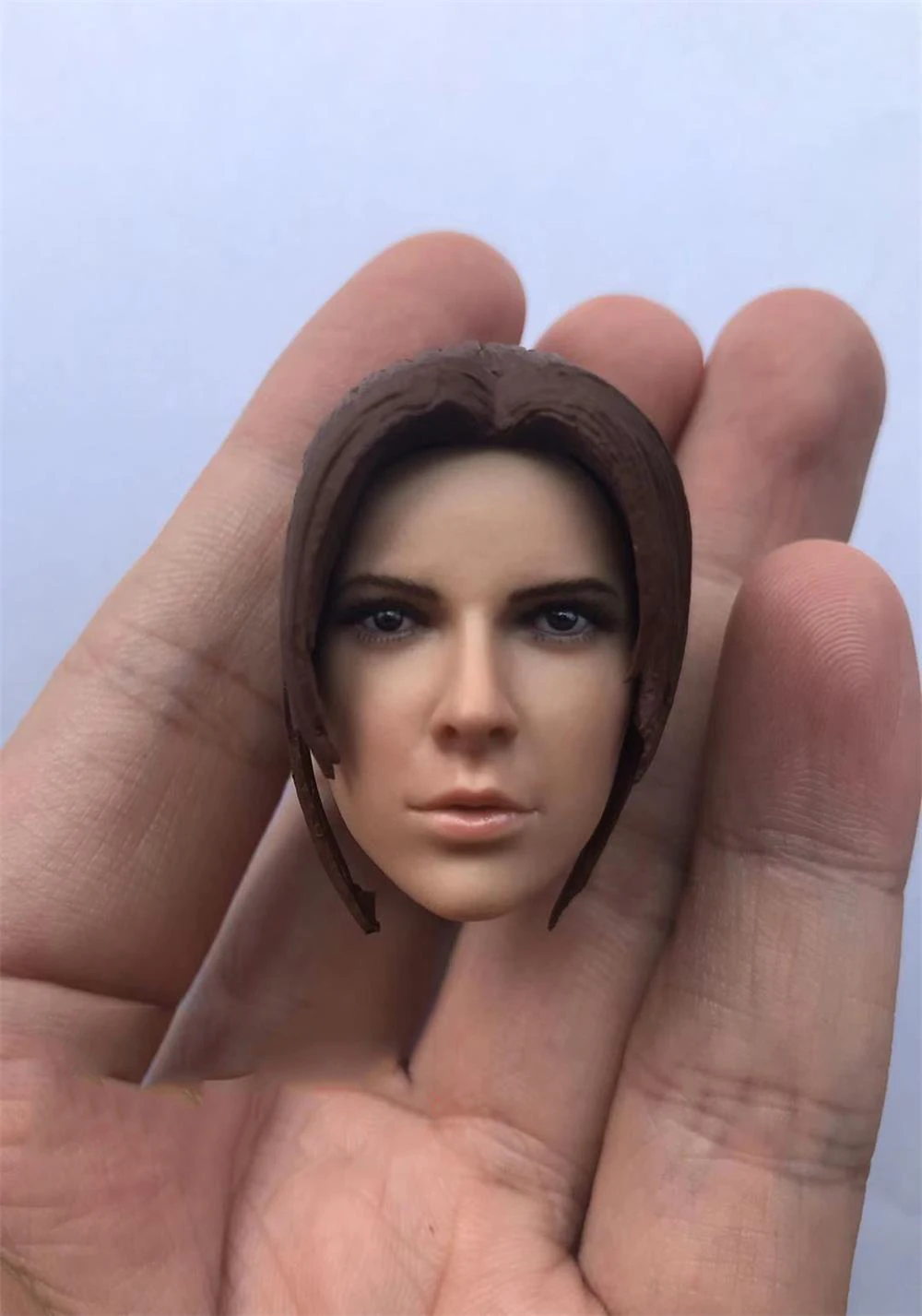 1/6 Female Tomb Raider Game Edition Angelina Jolie Laura Hair Be split Head Sculpture Carving Model Fit 12 "Action Figure