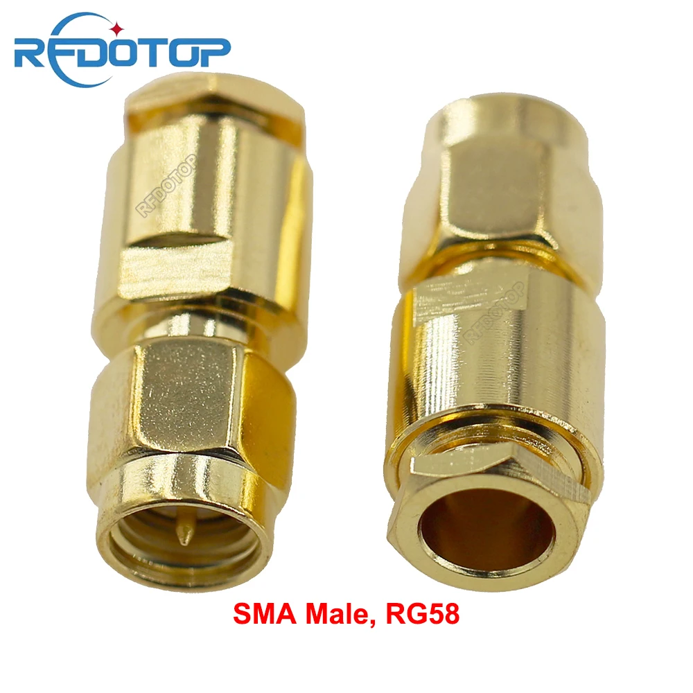 

10PCS/lot SMA Male Plug Connector Mount RG58 Coaxial Cable Gold Plated SMA-J 50-3 RF Coaxial Connector High Quality