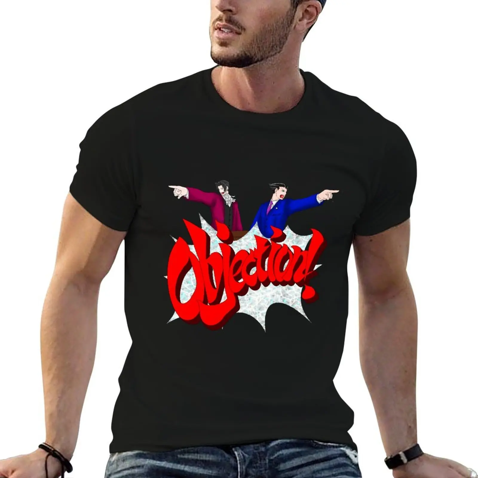 Phoenix Wright and Miles Edgeworth T-Shirt anime shirt vintage graphic tee mens designer t shirt