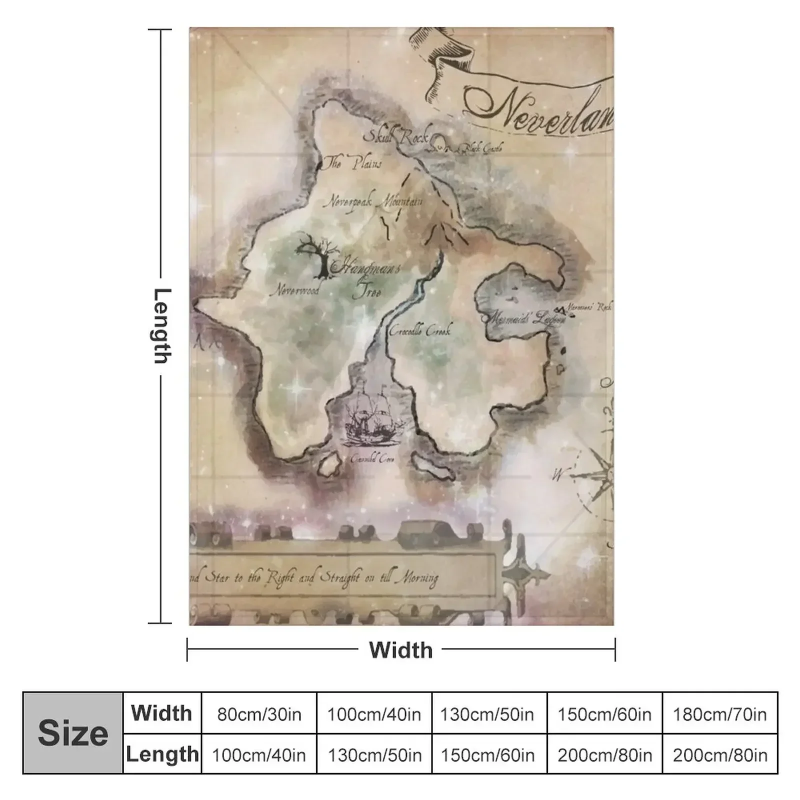 Classic Neverland Map Blanket King Size Throw Blanket wednesday Summer Beddings For Baby Decorative Beds Stuffeds Blankets