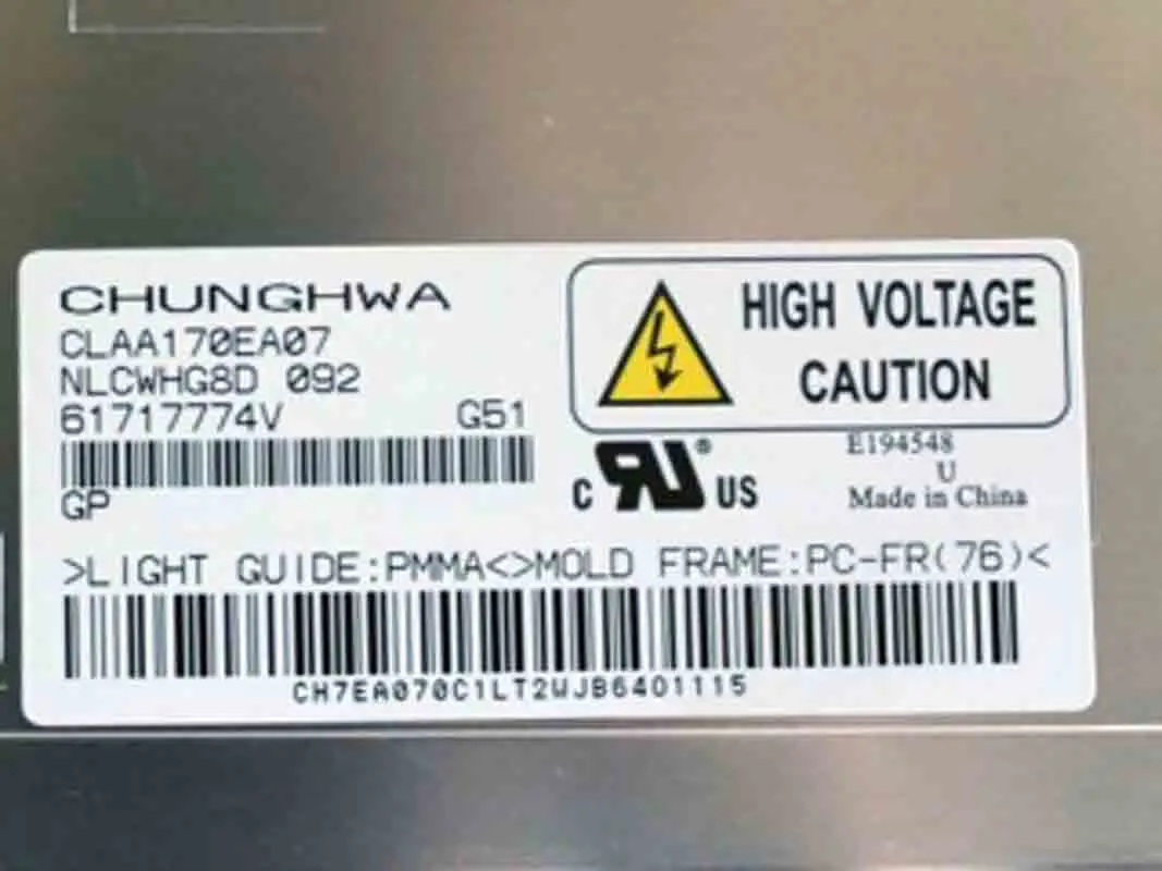 Claa170ea07 original do lcd de 17 polegadas para a tela lcd industrial de tft