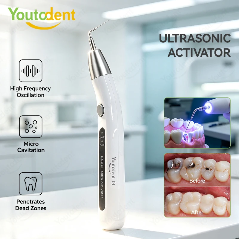 LED Endo Ultra Activator Wireless Dental Ultrasonic Endodontic Irrigator Root Canal Sonic Activation Clean with 3pcs Working Tip
