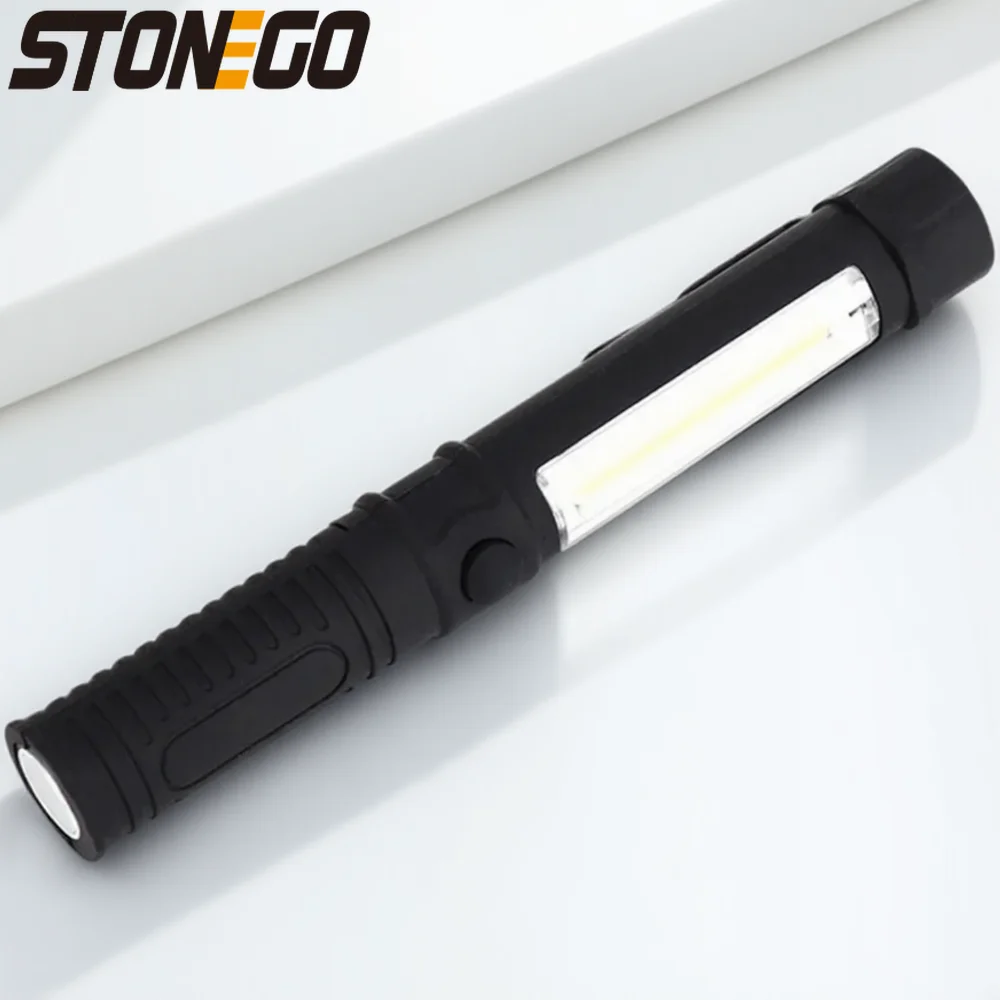 

Multifunctional COB LED Mini Pen Light Work Check Flashlight Bottom Magnet Clip Self Defense Security