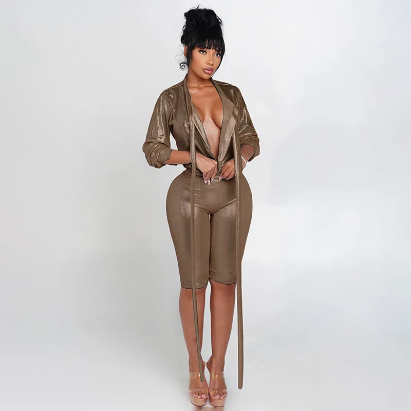 Sexy Mesh Metallic Tops 2 Piece Pant Set Outfits Y2K Streetwear Women Fashion Designer Elegant Gold Stamping Tops Two Piece Sets