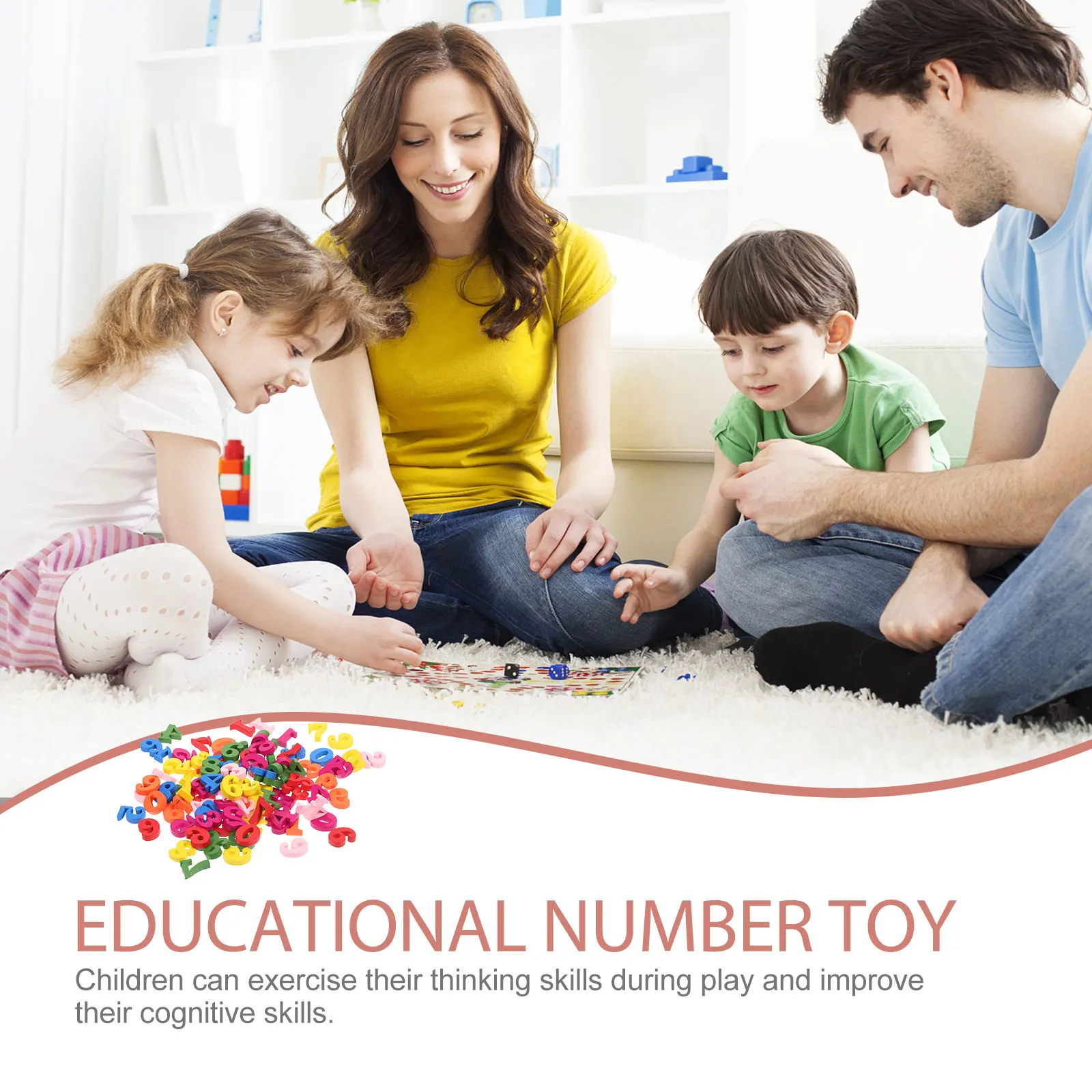 200 Stück Holzzahlen für Kinder, Mathe-Spielzeug, kognitive Blöcke, sortiert, praktisch, bunt, für Kleinkinder, digital