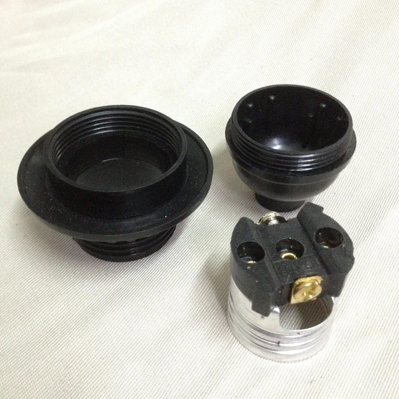 UL Bakelite Lamp Holder E26 Vintage Edison Spiral Bulb Base Zipper and Knob Switch Vintage Chandelier and Table Lamp Holder