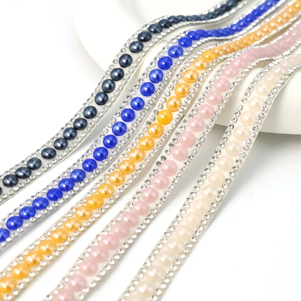 

10Yards Rhinestone Ribbons Self Adhesive Glitter Crystal Diamond DIY Arts Car Wedding Party Festitval Gift Decoration Pearl Roll