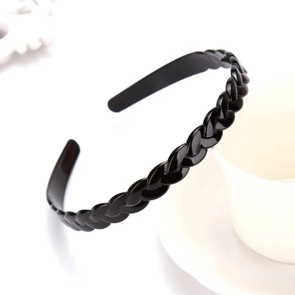 Diadema ondulada de resina para hombre y mujer, Aro para la cabeza, accesorios para el cabello, color negro