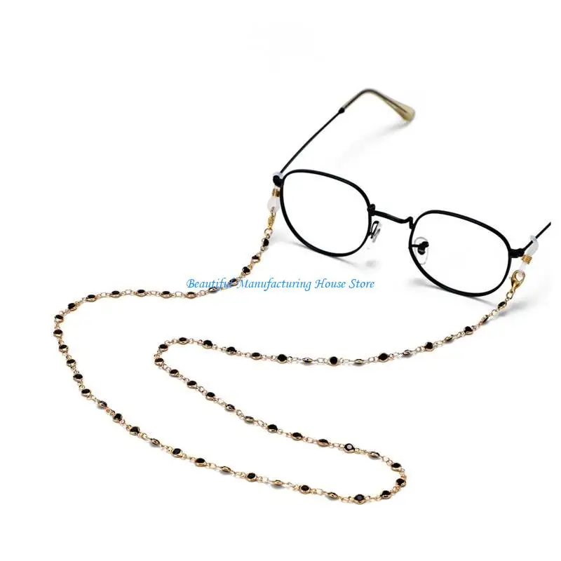 E56A Fashion Glasses Cord Crystal Sunglasses Chain Gold Plated Eyeglass Chain Holders
