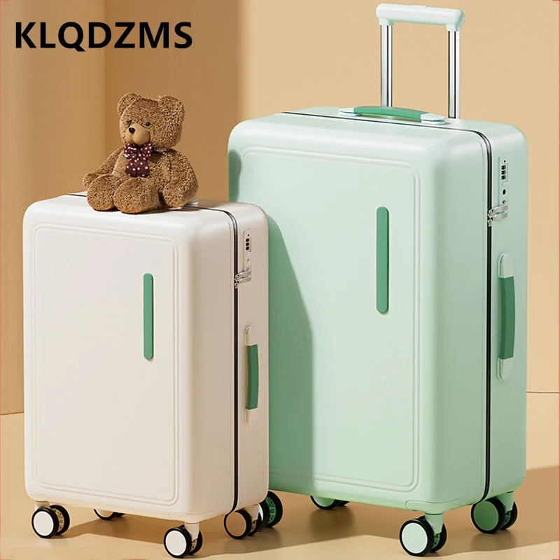 

KLQDZMS Carry-on Travel Luggage 20 Inches PC Boarding Box 24" Lightweight Trolley Case Women's Universal Wheel Rolling Suitcase