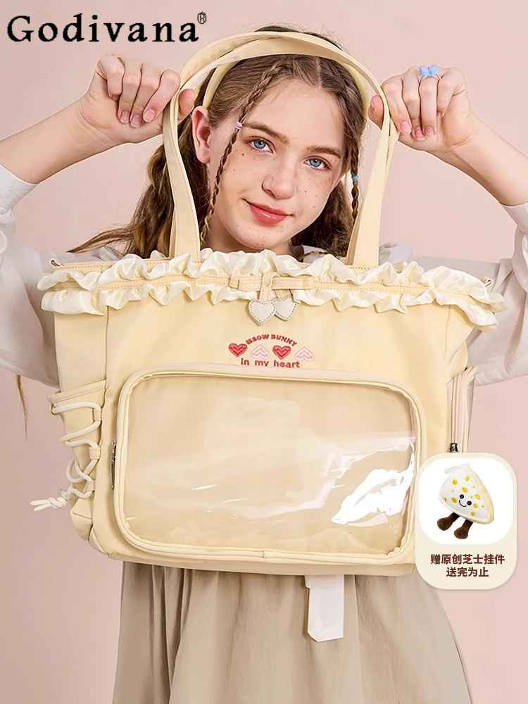 

2D Comic Exhibition Sweetheart Girl Original Pain Bag Small Capacity Ribbon Daily Commute Casual Shoulder Bag for Women