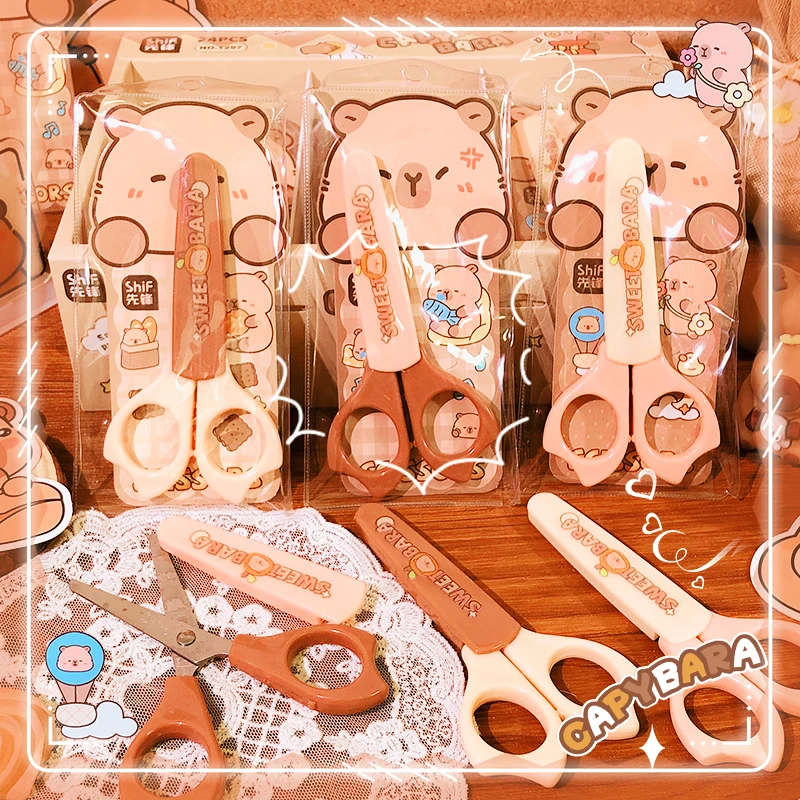 

school supplies kawaii stationery scissors office supplies and school acsesories cute capybara mini scissors Pretty stationery