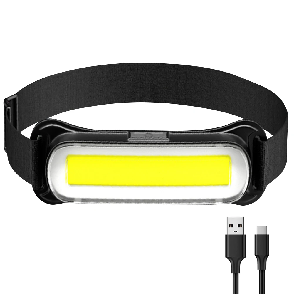 Rechargeable LED Headlamp 3 Modes Flashlight Waterproof Head Light Adjustable Headband for Running Camping Emergency Outdoors