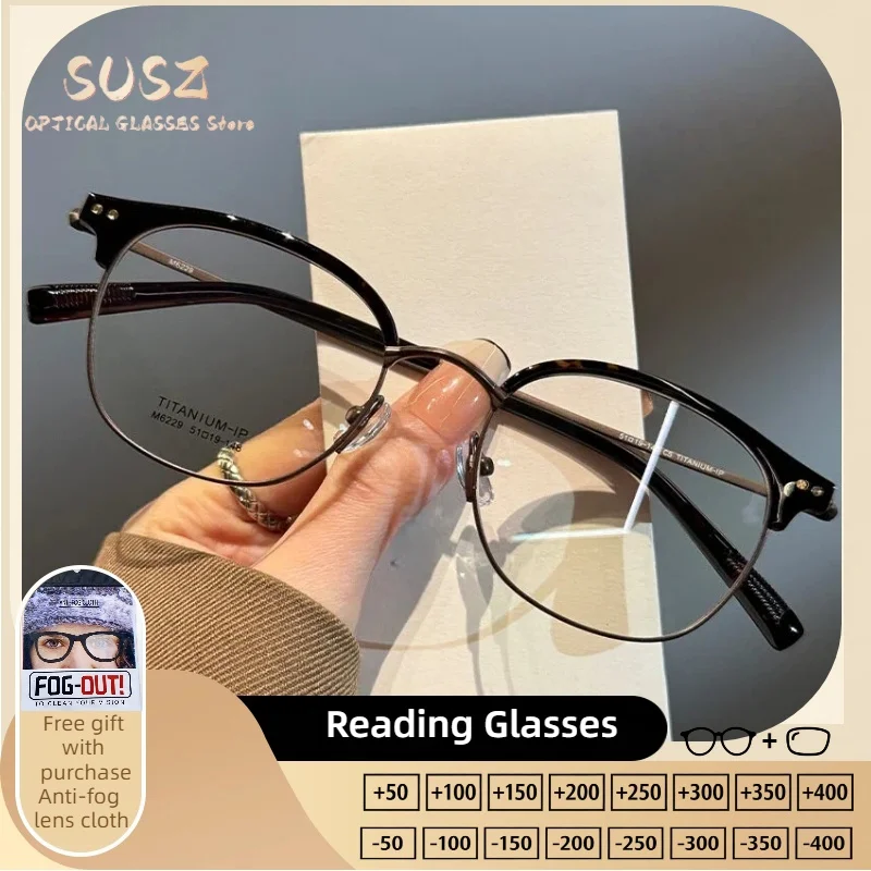 

SUSZ Reading Glasses Women Men Anti Blue Light Myopia Hyperopia Glasses Anti-Reflective Optical Browline Eyewear Frame