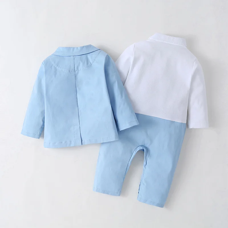 Conjunto de roupas de cavalheiro para bebês, roupas infantis, macacão infantil, boutique infantil, roupas, primavera, outono, 2 peças