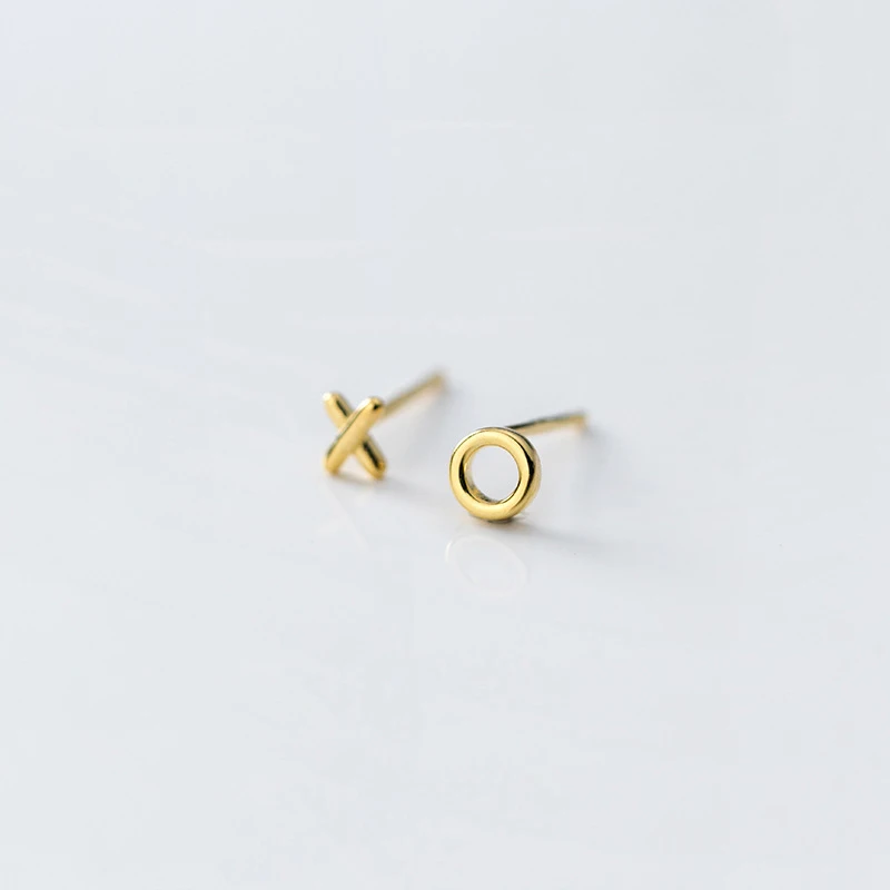 Modian Fresh X and O Cute Fashion Stud Earrings for Women Solid Silver 925 Earing Gifts for Girl Charm Jewelry Ear Pins
