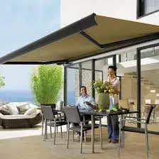 Heavy Duty Electric Sun Shade Awning Manual Motorized Wall Mounted Garage Retractable Full Cassette Awning Aluminum Alloy Frame