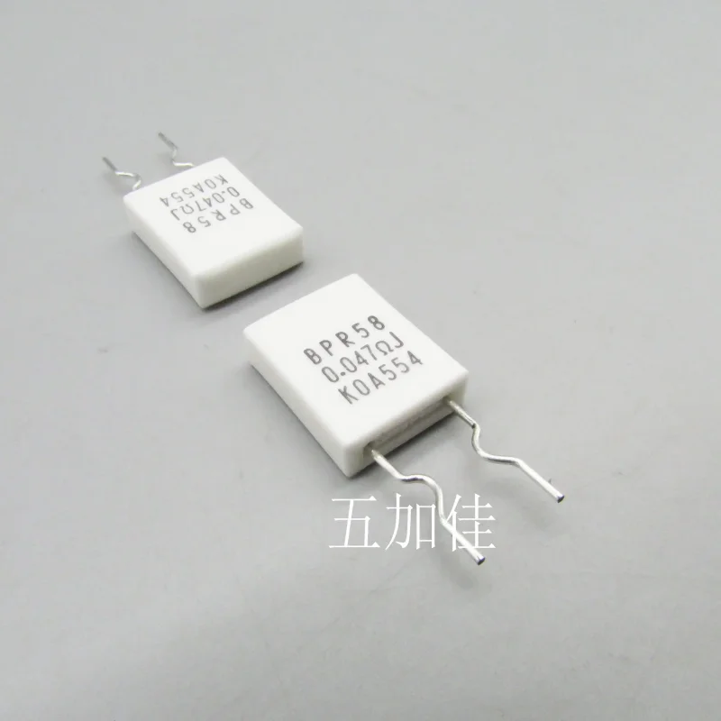 10-100pcs imported BPR58 5W 0.047R 47mR BPR58CF47LJ 5% ceramic cement wire winding resistor