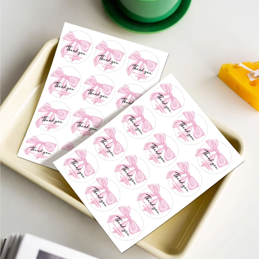 120 ชิ้น/แพ็คTTขอบคุณสําหรับฉลองกับเราป้ายขอบคุณPartyโปรดปรานสติกเกอร์สําหรับสาวอาบน้ําเด็กหรืองานแต่งงานFavorsชุด