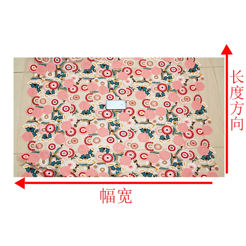 

1yard Water-soluble lace for heavy industry fabric Flower Stereo Embroidery fabric for patchwork DIY dress cheongsam tissu