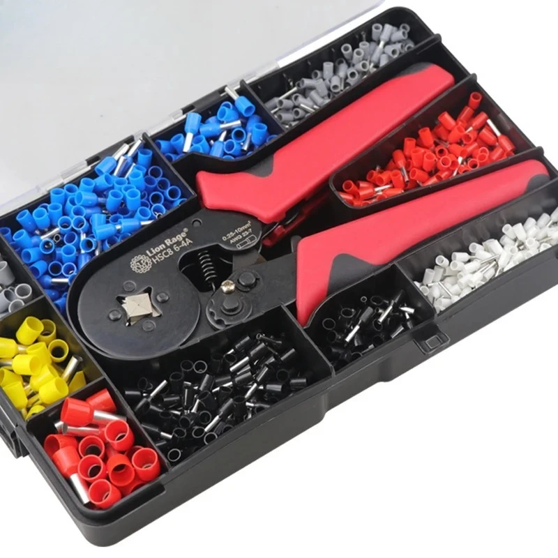 hsc8-6-4a-household-electrical-kit-with-boxcrimping-pliers-tubular-terminal-crimper-wire-mini-ferrule-crimper-tools