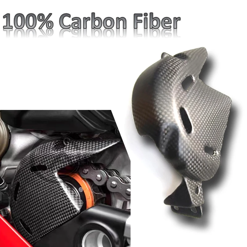 

For Ducati Panigale/ Street Fighter V4 S R 2018-2024 100% carbon fiber sprocket cover chain guard to protect the cowl