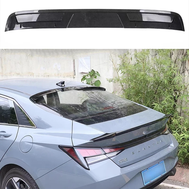 Para hyundai elantra avante cn7 2020 2021 abs modificado telhado spoiler preto estilo original sem perfuração exterior peças de