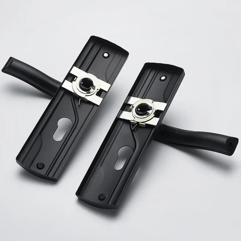 

Door Handle Lock Manganese Steel Silent Bearing Universal Door Lever Lock Set with Keys for Home Bedroom Black Keyed Entry Lock