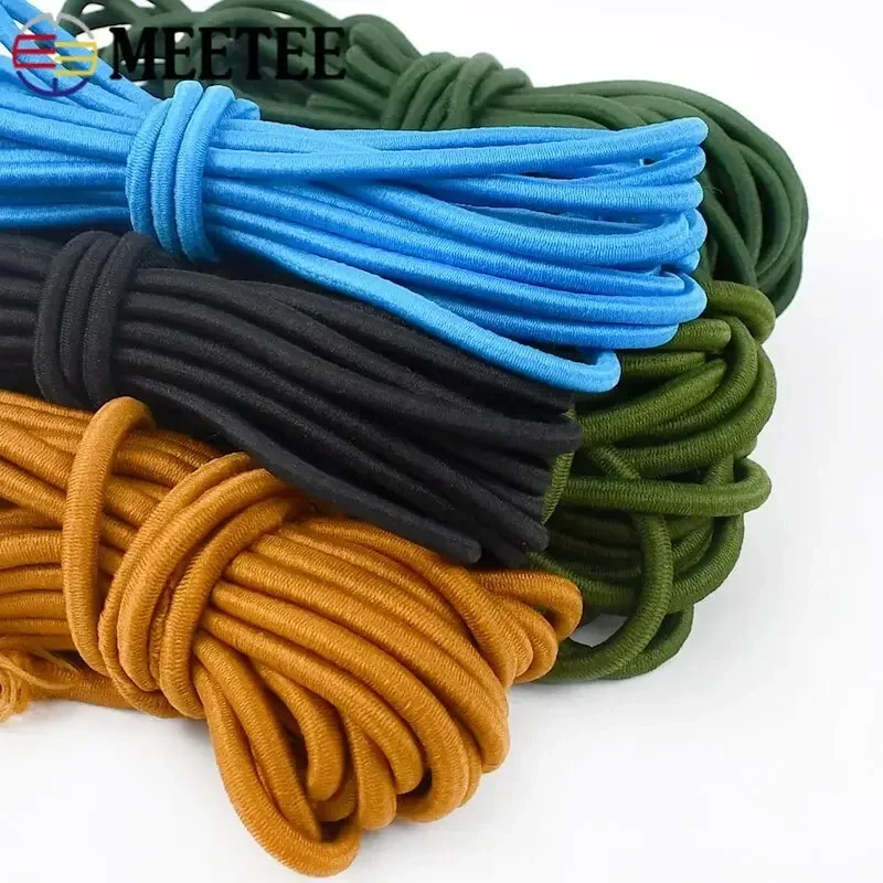 

Meetee 10M 4mm Colorful Elastic Rope Elastics Band Drawstring Clothes Bag Hair Rubber Bands Spring Stretch Cords Accessories