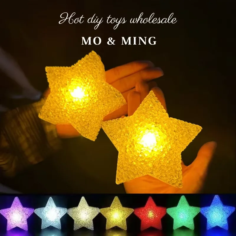 

Handheld colorful LED acrylic cute star shaped night light non slip strip light dance performance photography prop