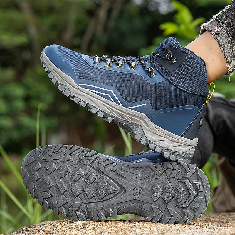 

Autumn Winter High-quality Men's Trekking Sneakers Size 46 Waterproof High-top Outdoor Sneakers Men Non-slip Hiking Shoes Women