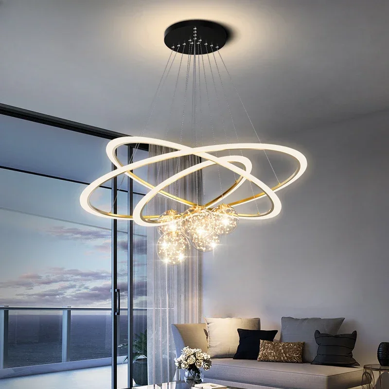 LED Acrylic Chandeliers Indoor Lighting Lamp For Living Room Bedroom Lamps Include star Decoration Lusters Lights Droppshiping