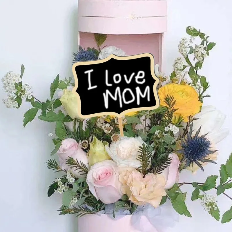 10PCS Wood Chalkboard Plant Label Stake Blackboard Writing Tag Gardening Marker Sign For Flower Vegetable Potted Plant Accessory