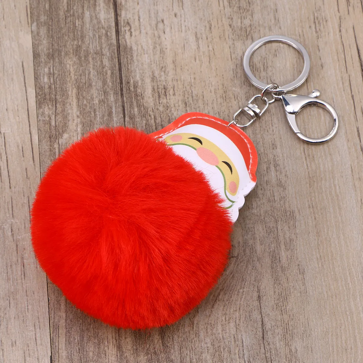 

Creative Santa Claus Pom Pom Keyring for Keys Purse Bag Backpack Hanging Decoration Fashion Accessory Christmas Gift Party Favor