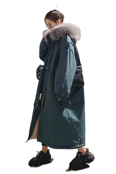 Winter New Women's Cotton Jacket Loose Hooded Windbreaker Parka Cotton Jacket